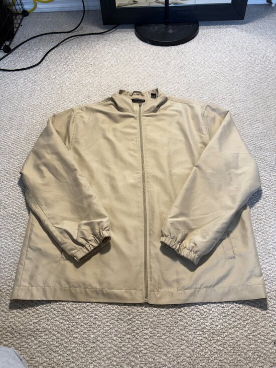Khaki Zip-Up Windbreaker Jacket - Size M - Picture 3 of 6